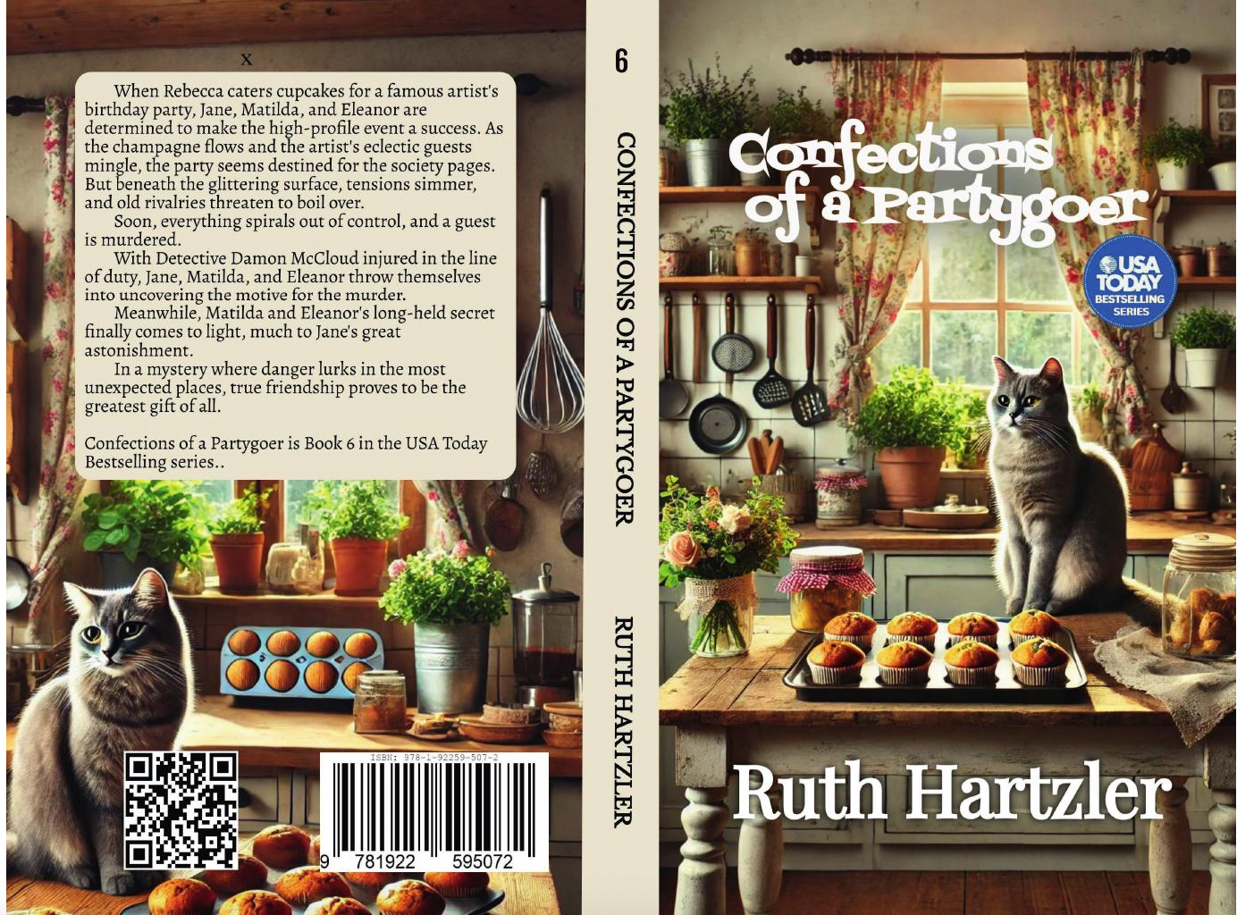 Confections of a Partygoer (PAPERBACK cat cozy mystery with recipes and cat