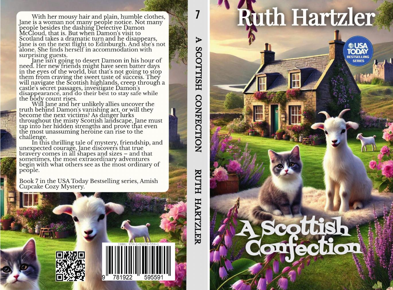 A Scottish Confection Large Print PAPERBACK cozy mystery cover