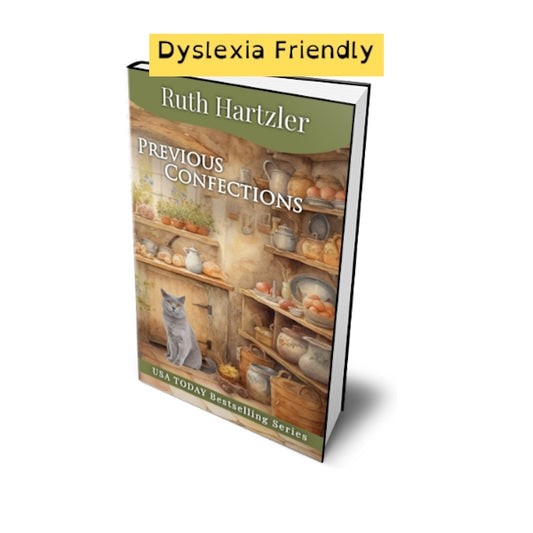 Previous Confections dyslexia friendly PAPERBACK cozy mystery ruth hartzler